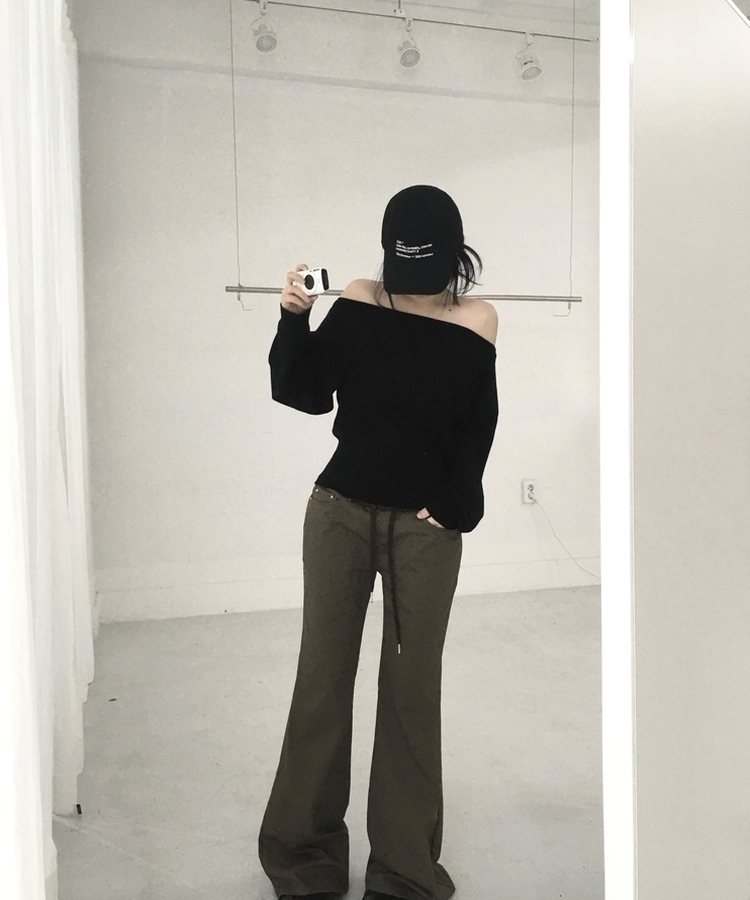 ロアオフニット(5color) BLACK