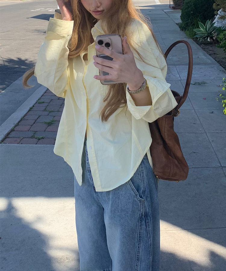 ルーズボタンシャツ LEMON