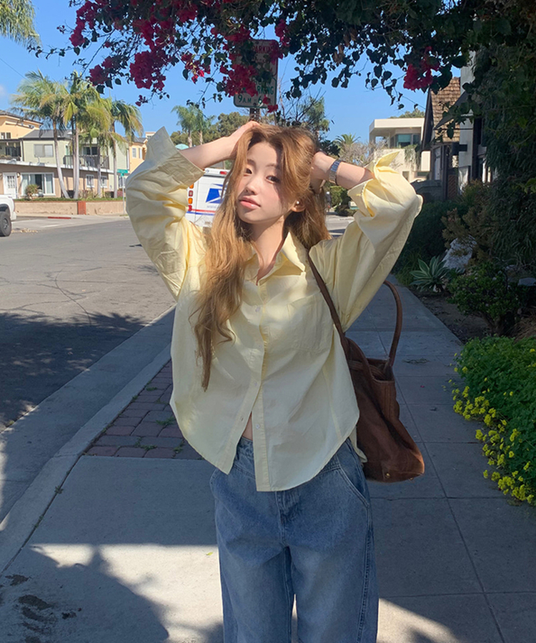 ルーズボタンシャツ LEMON