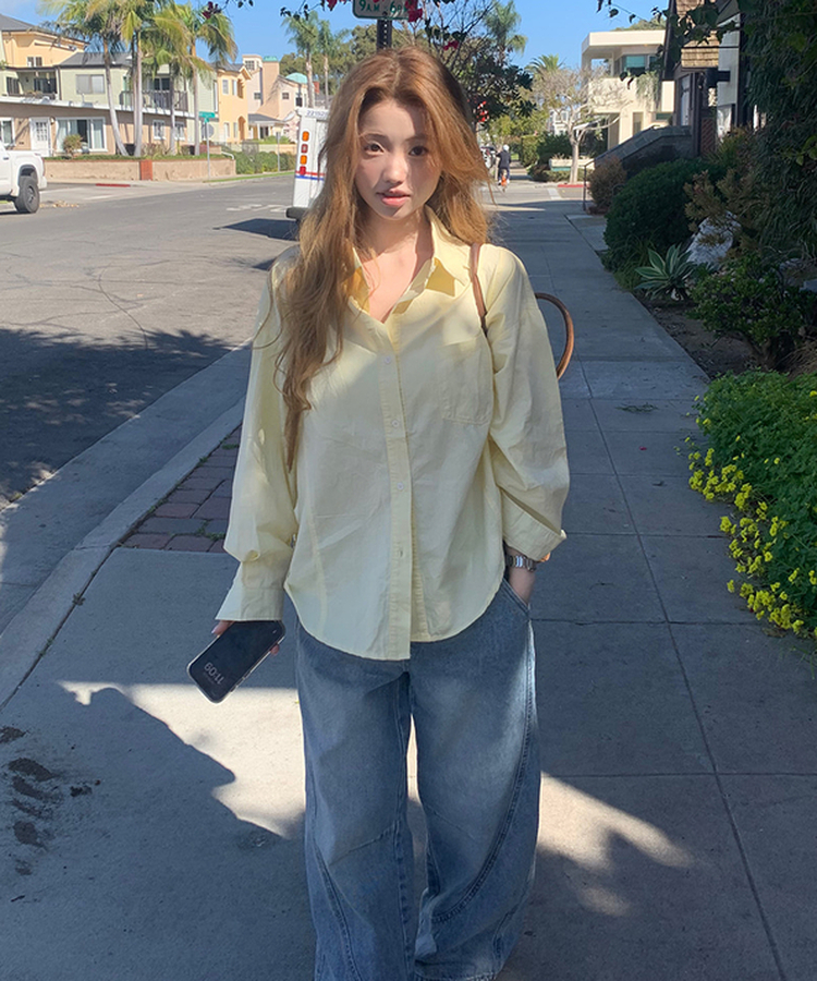ルーズボタンシャツ LEMON