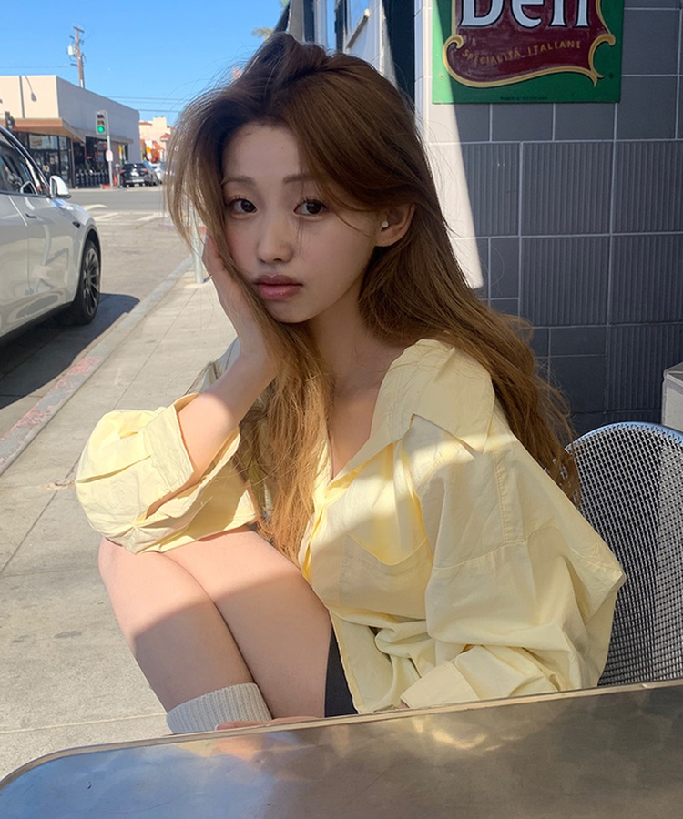 ルーズボタンシャツ LEMON