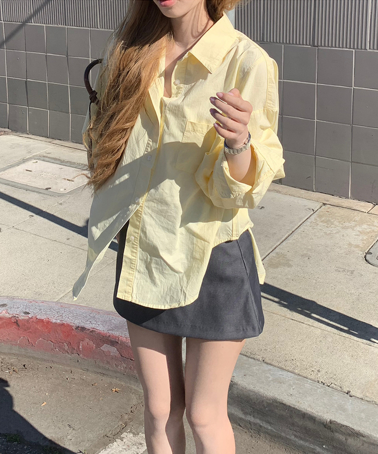 ルーズボタンシャツ LEMON