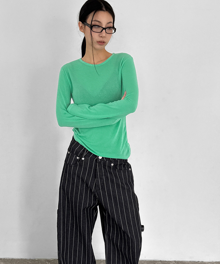 ラウンドテンセル長袖Tシャツ(8color) MINT