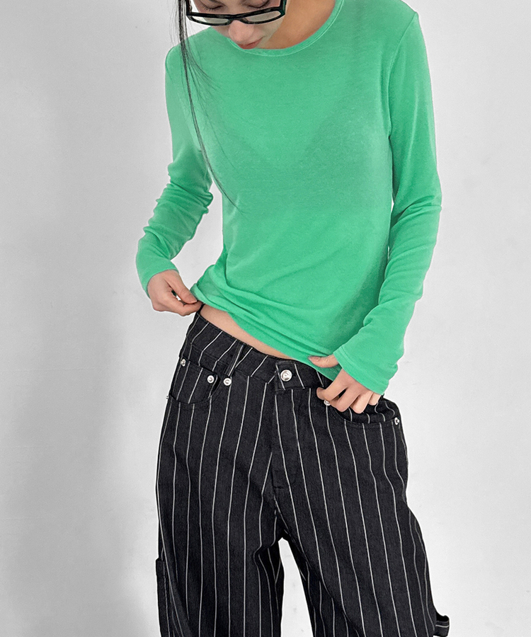 ラウンドテンセル長袖Tシャツ(8color) MINT