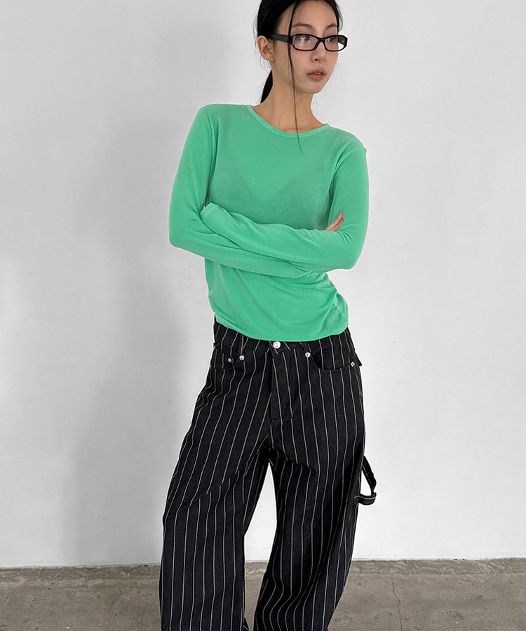 ラウンドテンセル長袖Tシャツ(8color) MINT