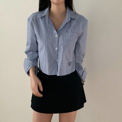 Aラインレイヤードミニスカート BLACK