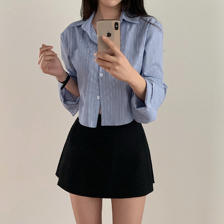 Aラインレイヤードミニスカート BLACK