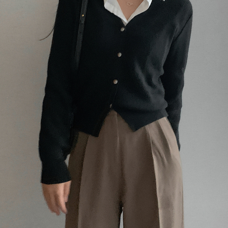 【丈別】ピンストライプワイドスラックス BROWN