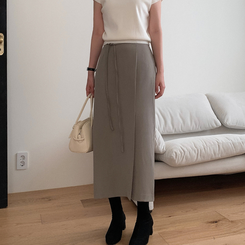 Hラインスリットロングスカート BEIGE