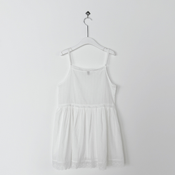 ピンタックレースストラップミニワンピース