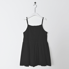 ピンタックレースストラップミニワンピース