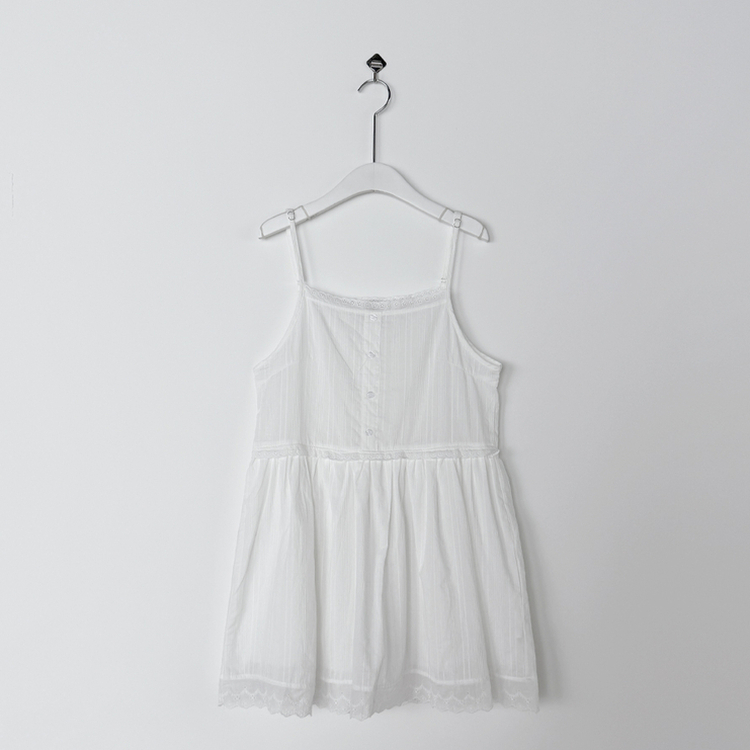 ピンタックレースストラップミニワンピース