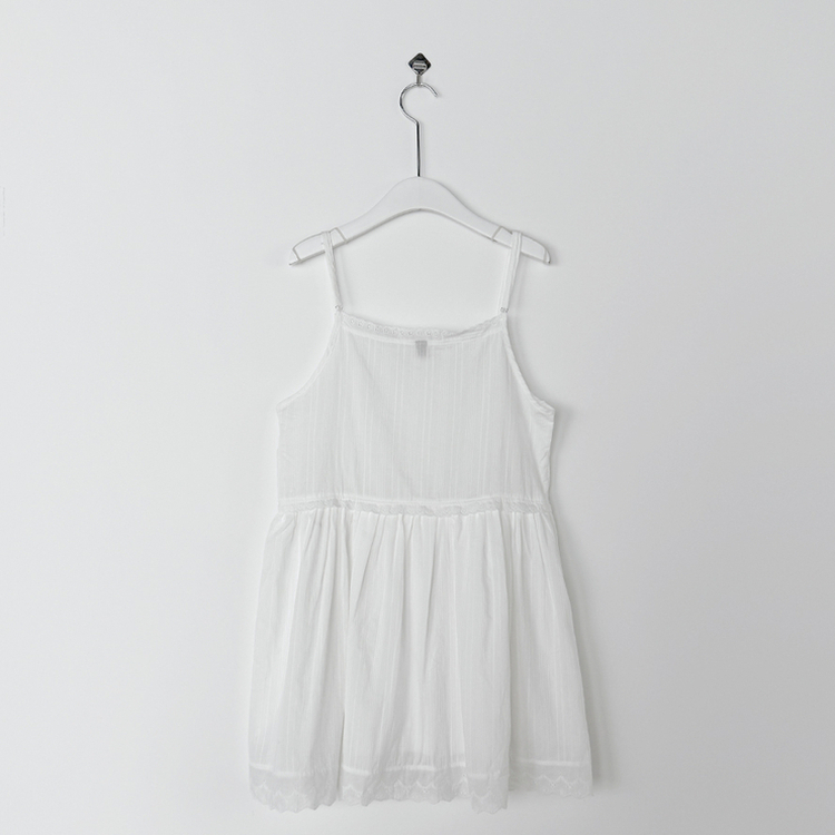 ピンタックレースストラップミニワンピース