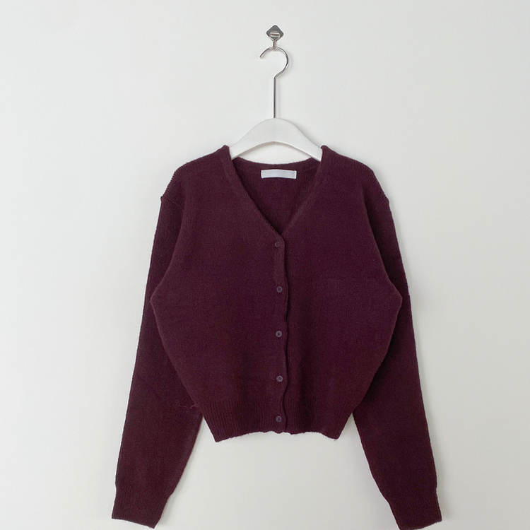 Vネックレイヤードニットカーディガン(12color)