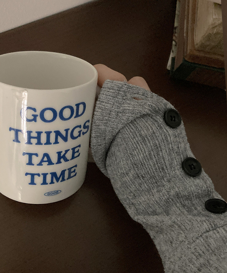 ラップフードボタン袖Tシャツ GREY