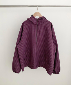 ハイネックチェックウィンドブレーカー