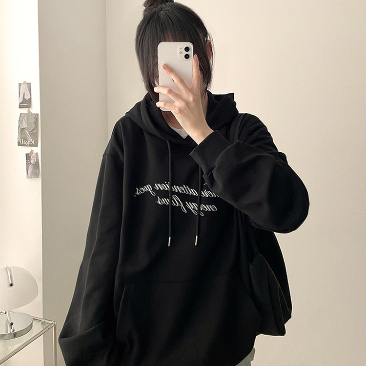 バッグエンジェルフードパーカー(5color) BLACK