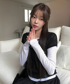 【SET】レイヤードドットTシャツ BLACK