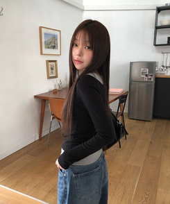 イカラーレイヤード長袖Tシャツ MINT