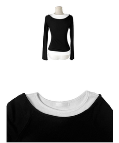 イカラーレイヤード長袖Tシャツ