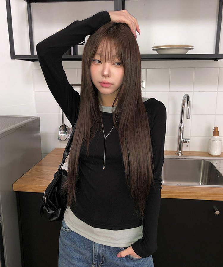 イカラーレイヤード長袖Tシャツ MINT