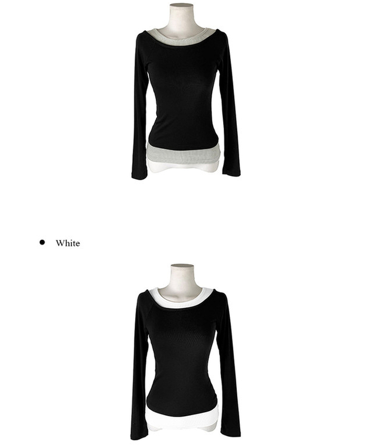 イカラーレイヤード長袖Tシャツ