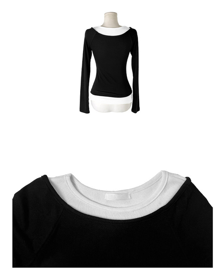 イカラーレイヤード長袖Tシャツ