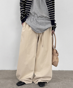 スナップコットンバンディングパンツ CREAM