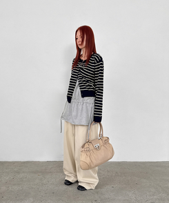 スナップコットンバンディングパンツ CREAM