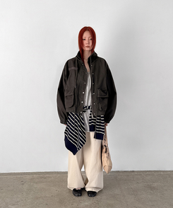 スナップコットンバンディングパンツ CREAM