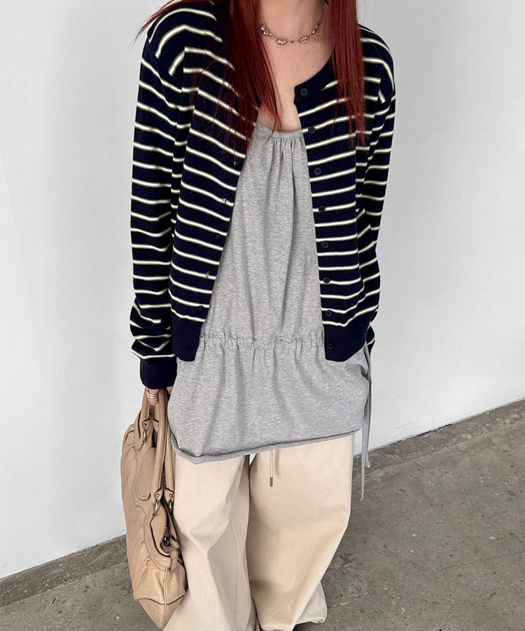 スナップコットンバンディングパンツ CREAM