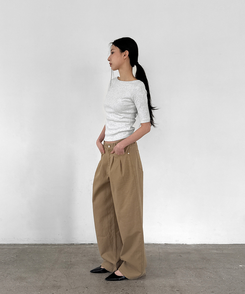 ミウワイドコットンパンツ BEIGE