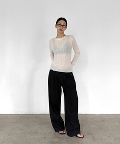 ミウワイドコットンパンツ BLACK