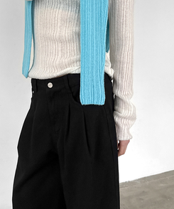 ミウワイドコットンパンツ BLACK