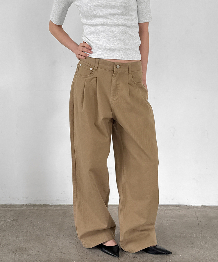 ミウワイドコットンパンツ BEIGE