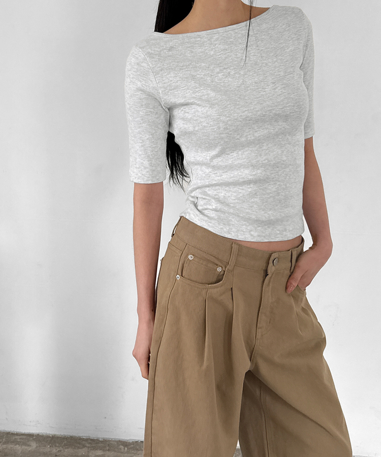 ミウワイドコットンパンツ BEIGE