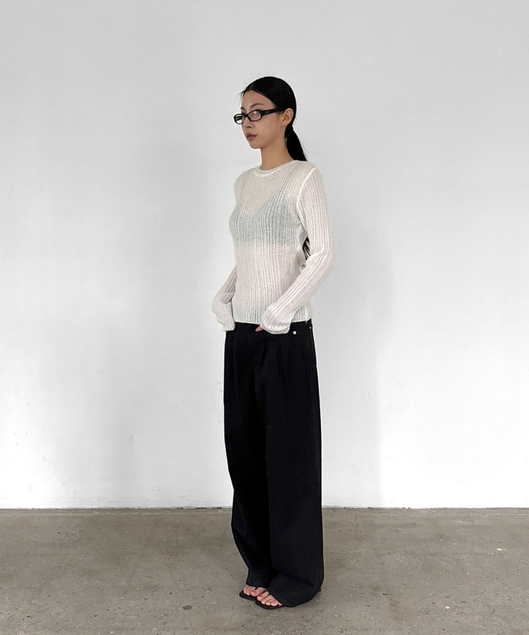 ミウワイドコットンパンツ BLACK