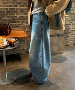 【丈別】バルーンワイドデニムパンツ MID DENIM