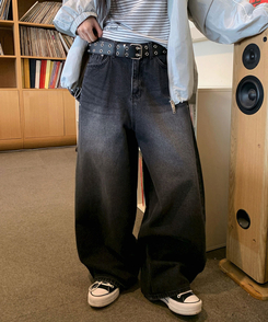 【丈別】バルーンワイドデニムパンツ BLACK DENIM