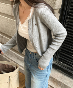 パンチングカーディガン GREY