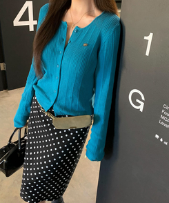 パンチングカーディガン BLUE