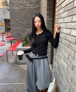 パンチングカーディガン BLACK