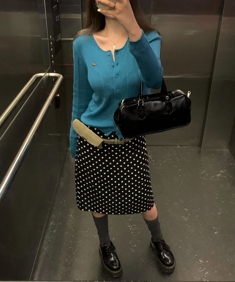 パンチングカーディガン BLUE