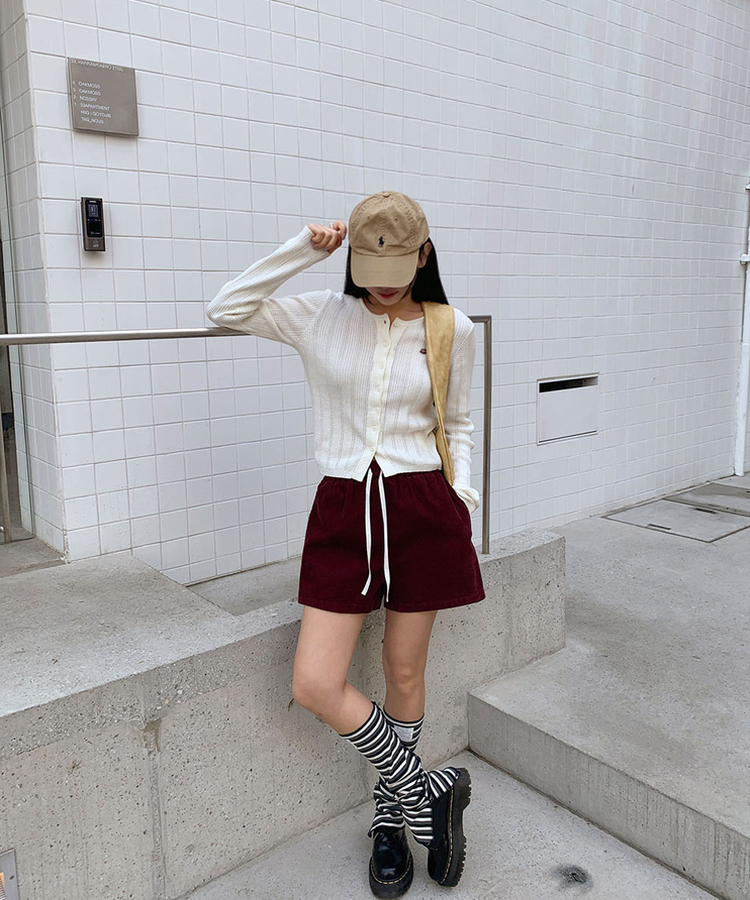 パンチングカーディガン IVORY