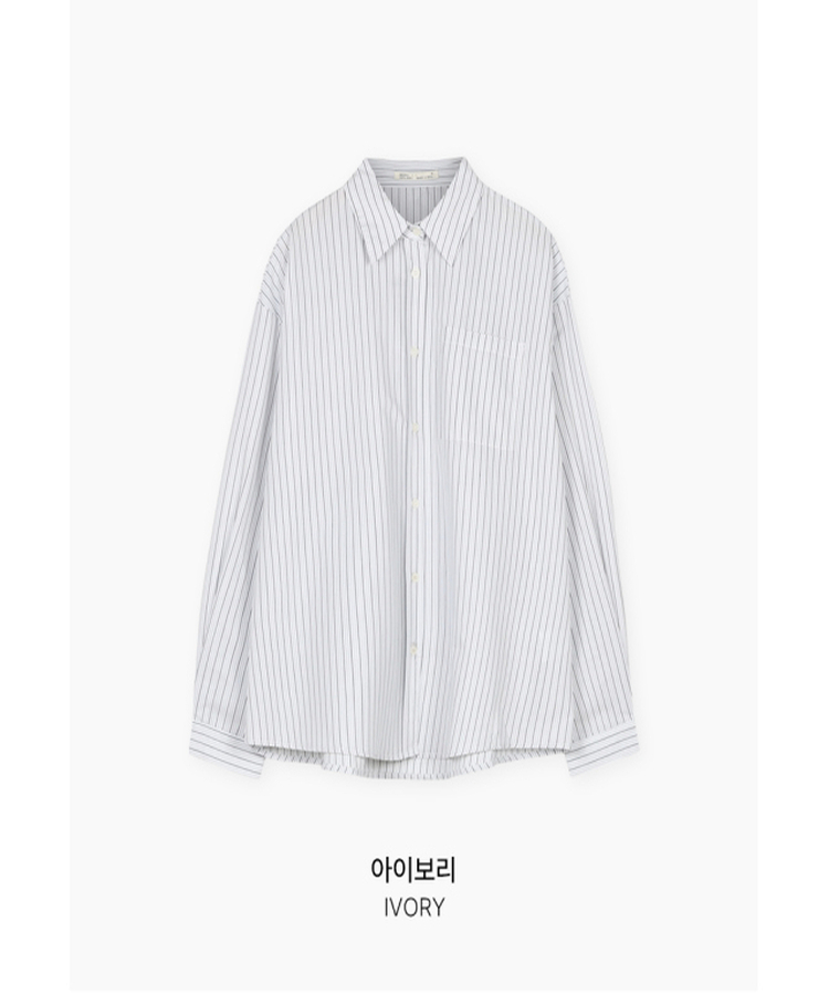 ストライプレタリングオーバーシャツ