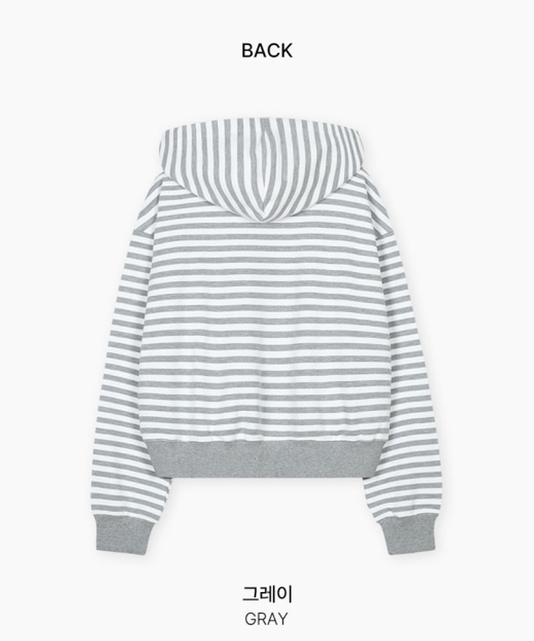 【SET】ストライプフードジップアップ＋ショートパンツ