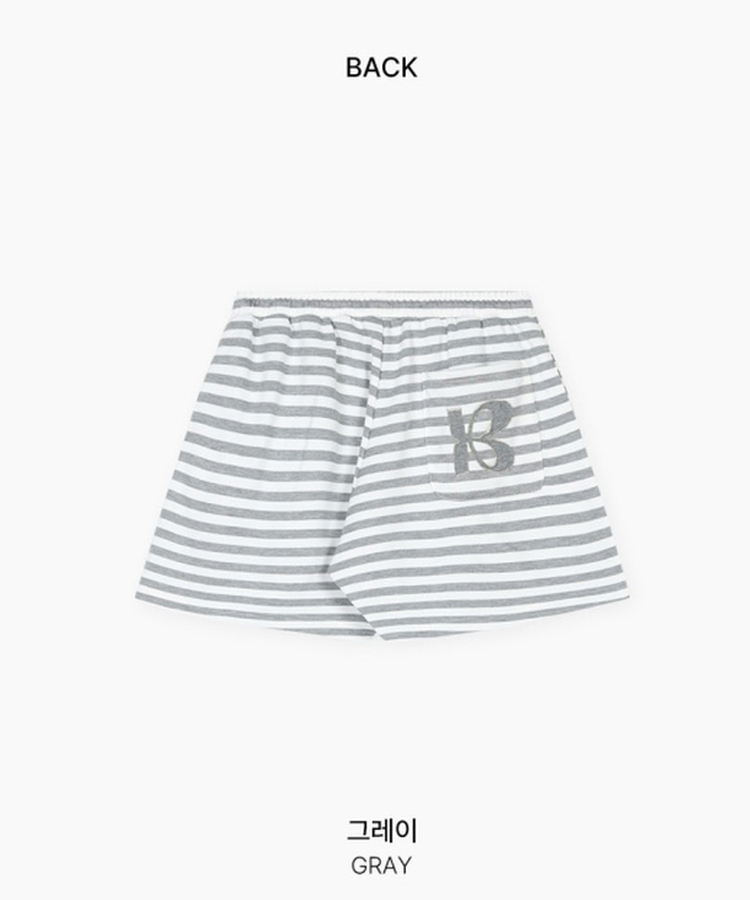 【SET】ストライプフードジップアップ＋ショートパンツ