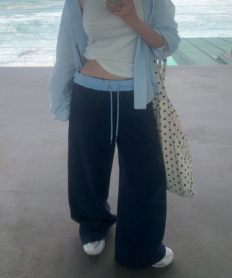 【丈別】バイカラー2WAYトレーニングパンツ NAVY