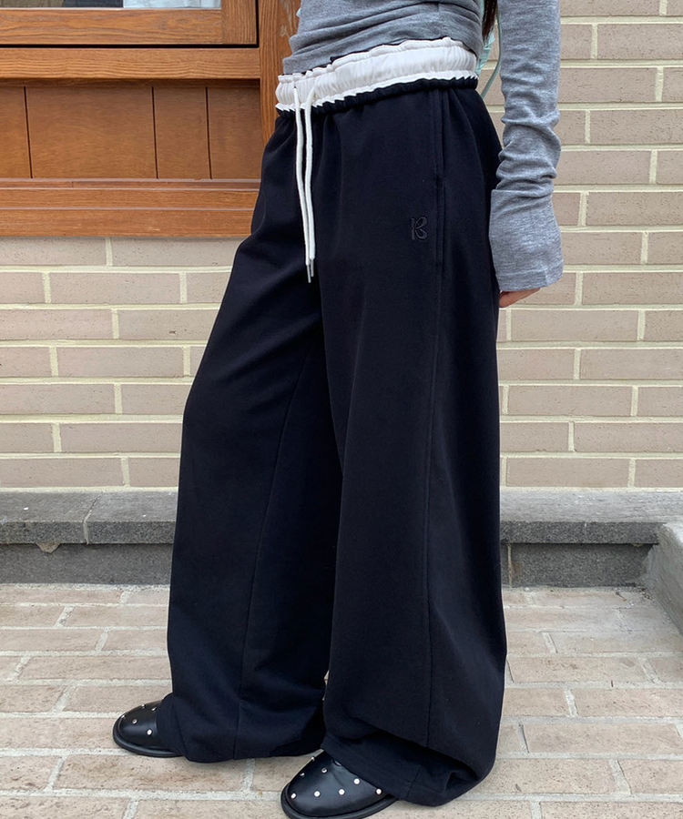 【丈別】バイカラー2WAYトレーニングパンツ BLACK