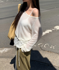 シースルーウエストベルトニット(5color) WHITE